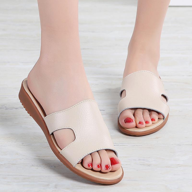 open toe slip on sandals