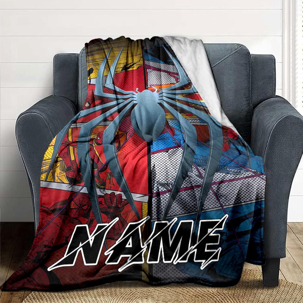 Custom Name Spider-Man Comic Artwork blanket for Couch & Bed, Plush Cozy Fuzzy Blanket Super Soft & Warm Blankets for Fall and Winter. 09087