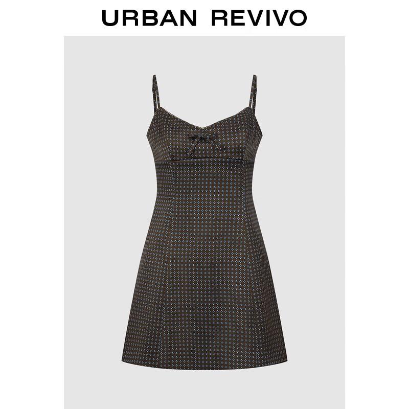 

UR Women s Retro Floral Bowknot Strap Dress L