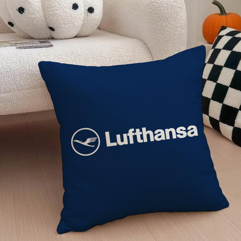 Classic German Airline Brand LLufthansa Cushion Cover Throw Pillow Cover Hidden Button Durable Polyester Chair Cushion