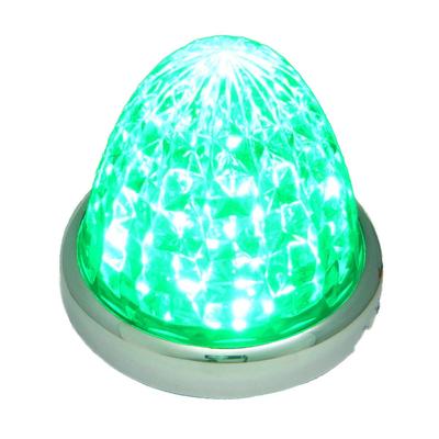 Dostosuj 24V Ciężarówka LED Lampa Obrysowa Obrysówka Boczna Chromowany Pierścień 8 Boków Szlif Kryształowy