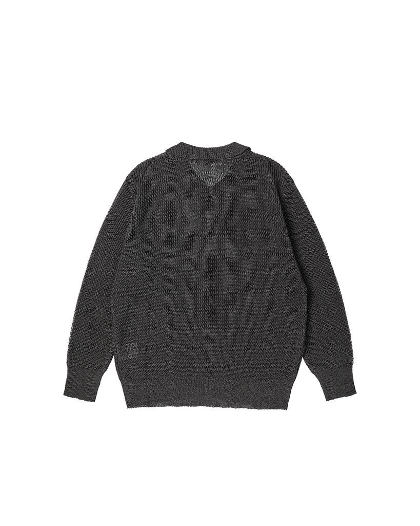 WORTHWHILE MOVEMENT Paper Collar Cardigan (Dark Brown)