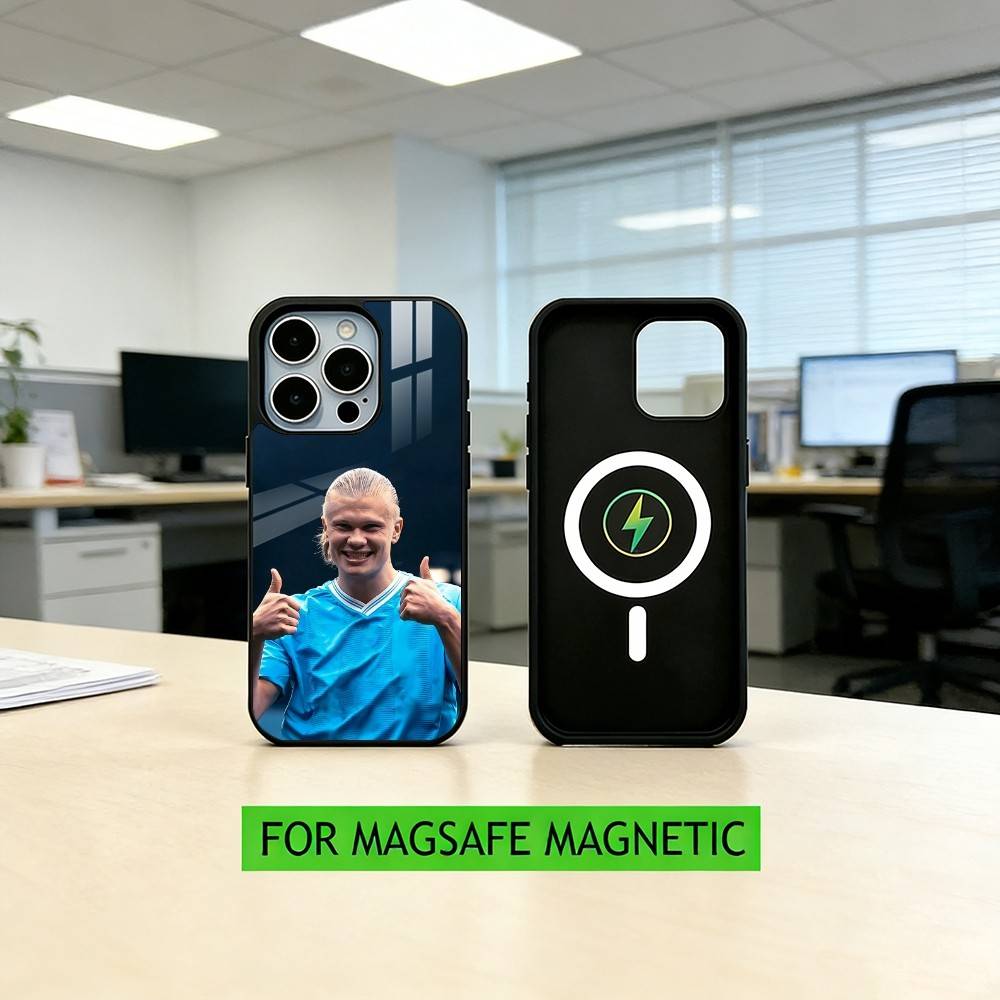 Erling Haaland Phone Case For iPhone17,16,15,14,13,12,11 Plus,Pro Magnetic with Magsafe Wireless Charging