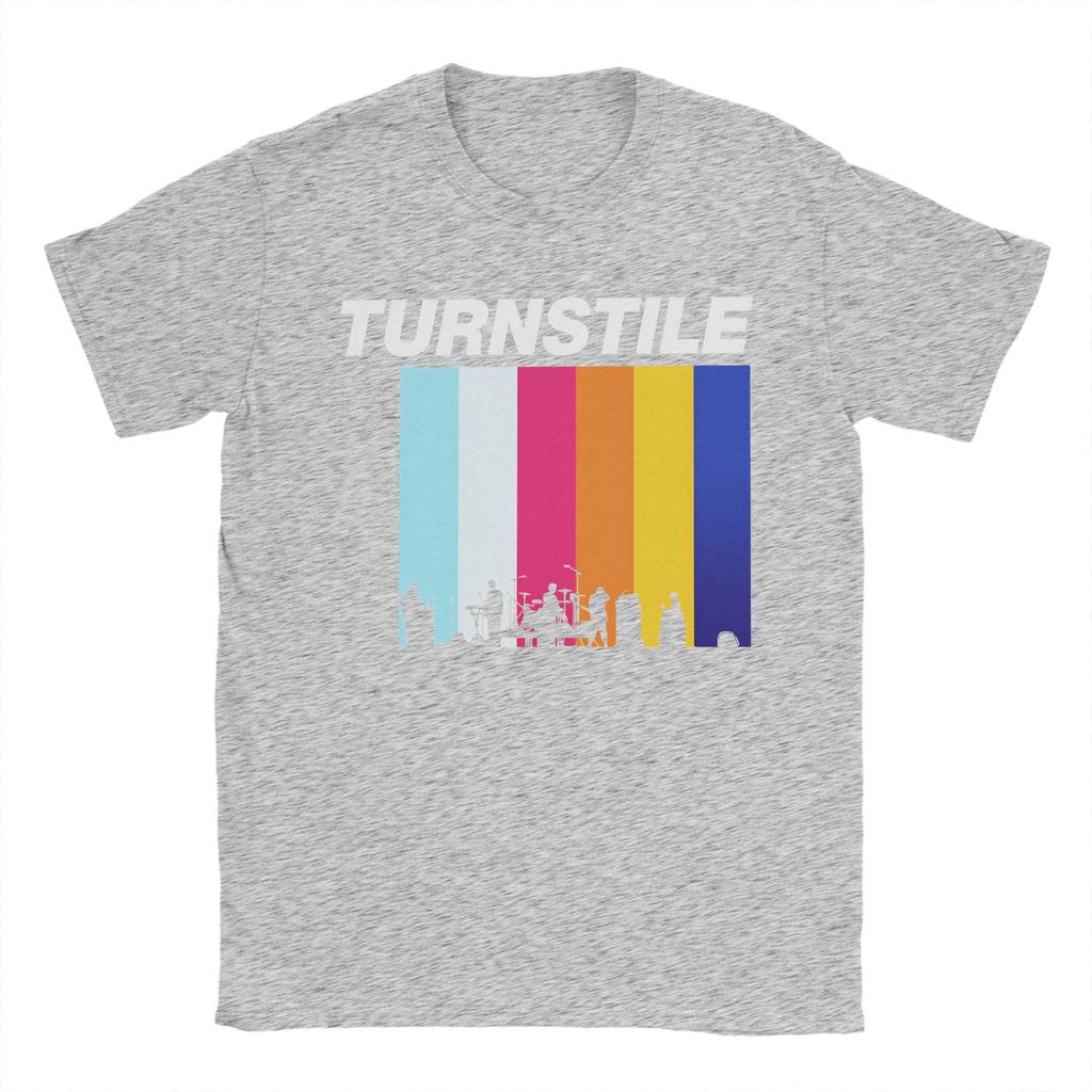 T-shirt Casual Estate Turnstile DOPPIO ARCOBALENO T-shirt di Tendenza Cotone T-shirt per Uomo Estetica Economica Manica Corta Abbigliamento