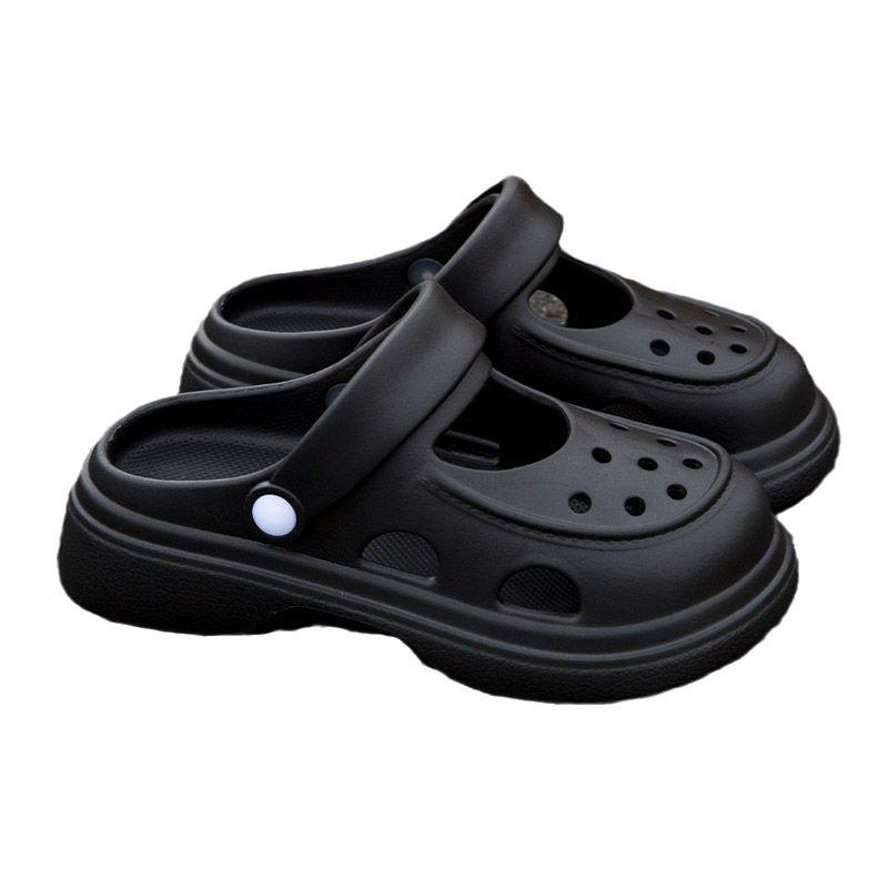 Damen-EVA-Mary-Jane-Schuhe, verbesserte Ausführung: Dicksohlige, höhenerhöhende, rutschfeste Zehensandalen für den Strand