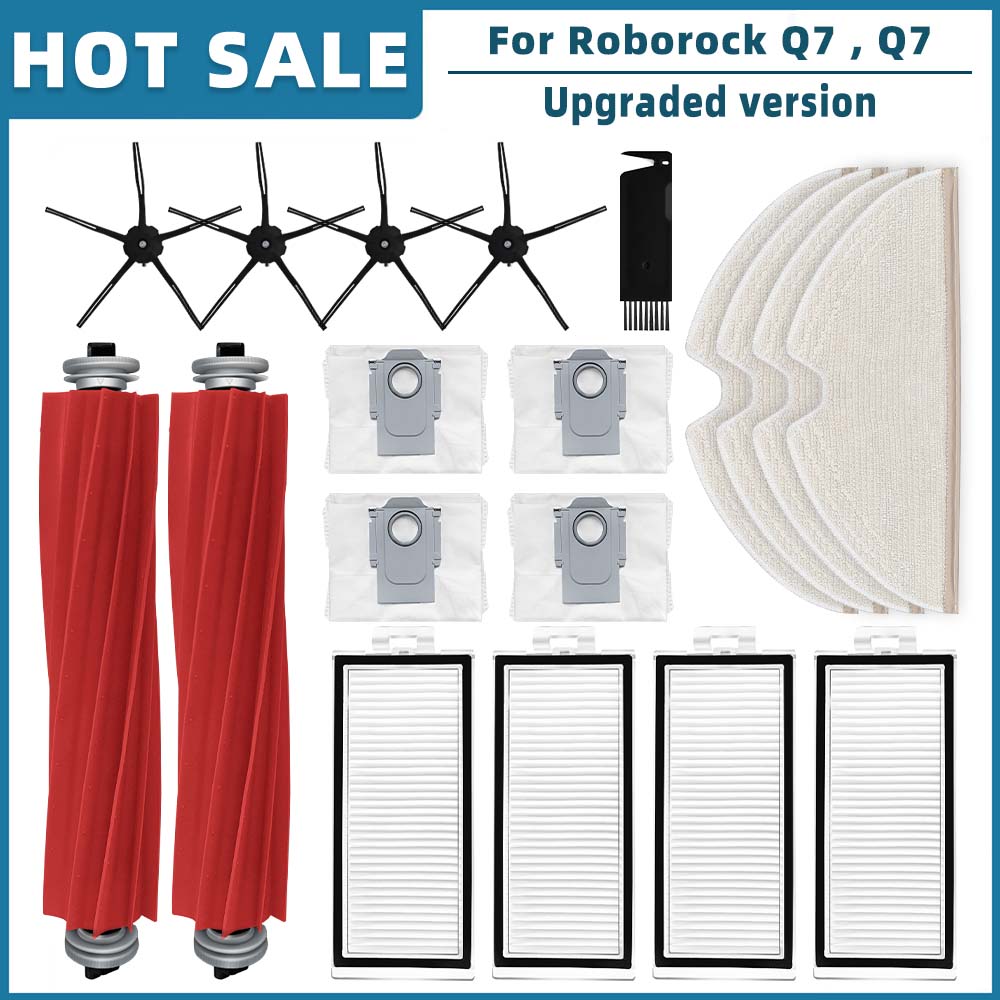 Kompatibel für Roborock Q7 , Q7+ , Q7 Max , Q7 Max+ Plus , T8 Roboterstaubsauger Hauptseitenbürste Filter Mopp Staubbeutel Ersatzteile