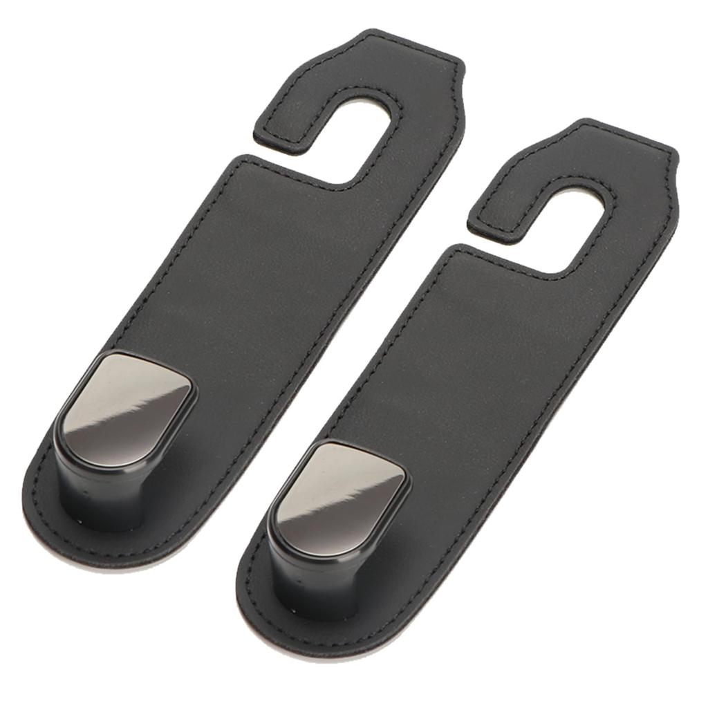 Reelyo Car Headrest Seat Hooks for Shopping and Set Hooks, Bags, Luggage, Storage, Black, 2-Piece