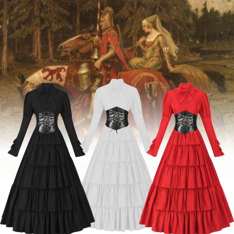 Irish Long Medieval Dress Festivals Cosplay Decoration Costume Set Performance
