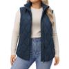 Gilet trapuntato imbottito da donna senza maniche con colletto alto e zip per autunno inverno