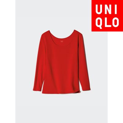 Japan UlTra Warm HeaTTech CoTTon U Neck T 8 minUTe Sleeve