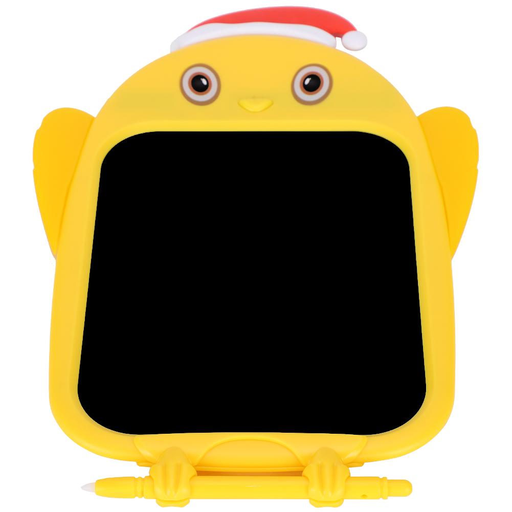 LCD Writing Tablet Christmas Hat Cartoon Owl Shape Children Yellow Drawing Graffiti Board