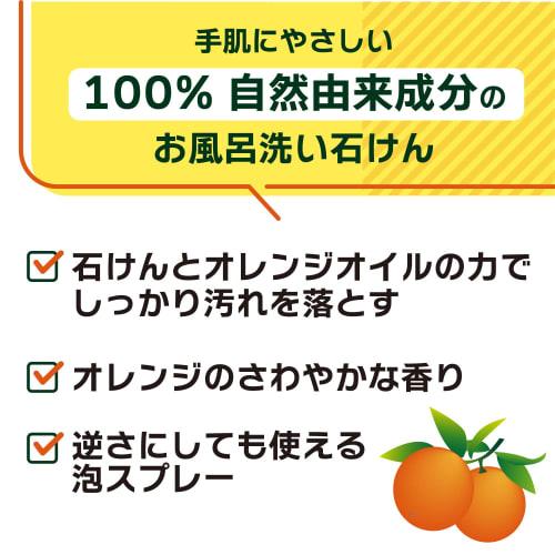 PAX NATURON Bath Soap (Refill / Orange Scent / 450ml) 100% Natural, Additive-Free Bath Cleaner (Deep Cleansing / Foam Spray) by Taiyo Yushi