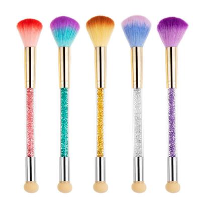 Spazzole per la pulizia delle unghie a doppia estremità Strumento per manicure con penna in spugna per nail art