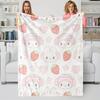 Sanrio Characters Flannel Blanket, Cute Cartoon Soft Warm Throw Blanket for Sofa Bed Travel Home Decor