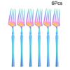 6Pcs Mirror Dinner Forks Cutlery Blakc Stainless Steel Fork Flatware Kitchen Silverware Western Dinnerware Restaurant Fork Set
