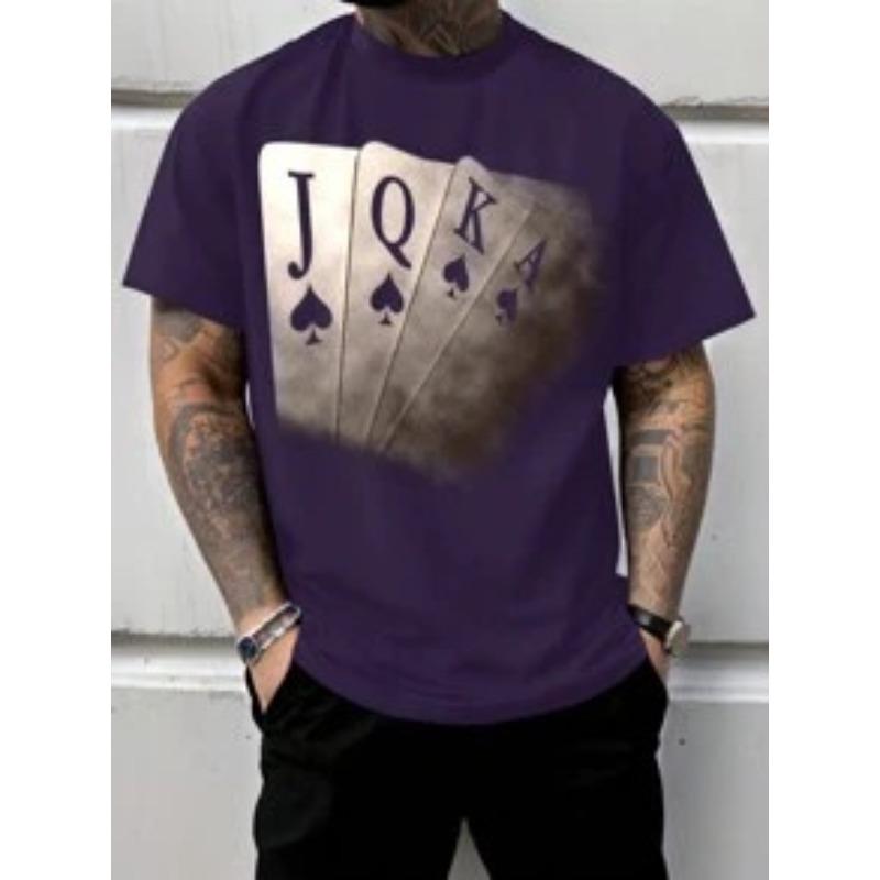 Summer Men's 3D Printed Crew Neck T-Shirt Fashion Versatile Breathable Trend Casual