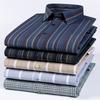 Plus Size Cotton Long-sleeve Shirts for Men Slim Fit Formal Plain Shirt Soft Plaid Striped Tops Office Elegants Clothes