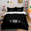 Black Bedding Set with Letter "S" Logo Design Print Bedding Set Duvet Cover Pillowcases (1* Duvet Cover 2* Pillowcases Do Not Include Comforter)