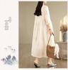 Elegant French Fairy Dress - Women's Heavy Embroidery Ramie Long White Dress