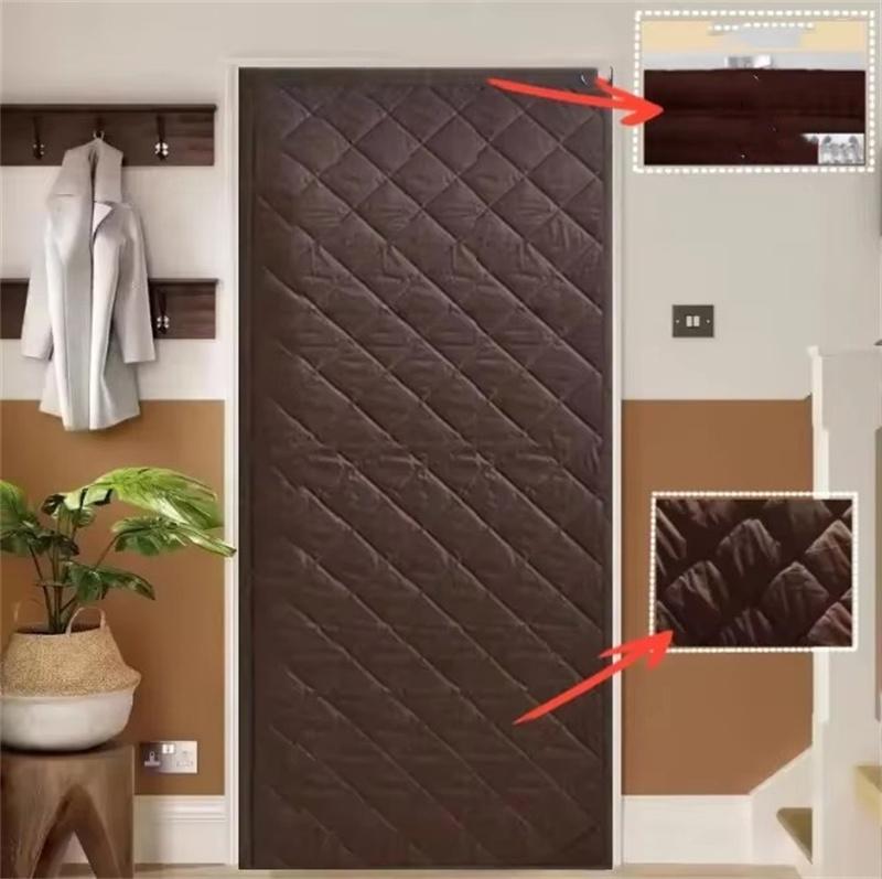 Winter Cotton Household Insulation, Heat Insulation, Windproof Door Curtain Solid Color Thickened Windproof, Cold Proof