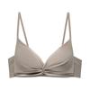 Mulberry Silk Heavy Satin Silk-smooth Three-dimensional Twist Thin Underwire Triangle Cup Push-up Bra Underwear