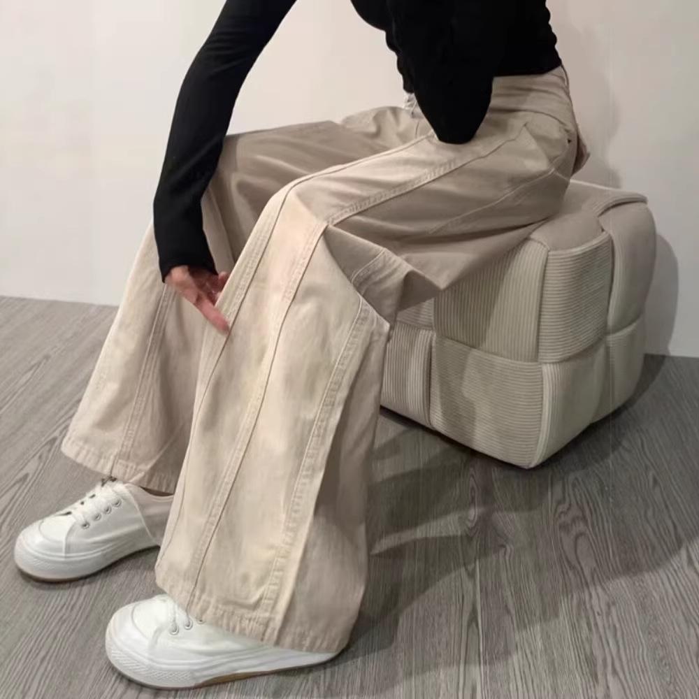 Women s Apricot High-Waisted Wide-Leg Jeans - Slim Fit, Plus Size, Floor Length, New for Spring 2026 S абрикосовый