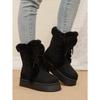 2025 Fall/Winter New Arrival: Front-Lacing Thick-Sole Fleece-Lined Warm Oversized Women's Snow Boots