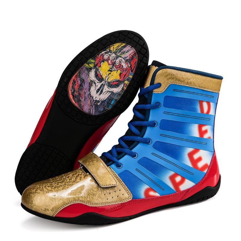 Boxing Shoes Men's Sanda Shoes High Top Fighting Competition Professional Training Shoes Wrestling Shoes Women's Boots Muay Thai Fighting Shoes