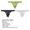 3Pcs Men Sheer Mesh Thongs Breathable Low Waist Sexy Underpants Solid Color Tight Fitting Thong Briefs for Daily Wear