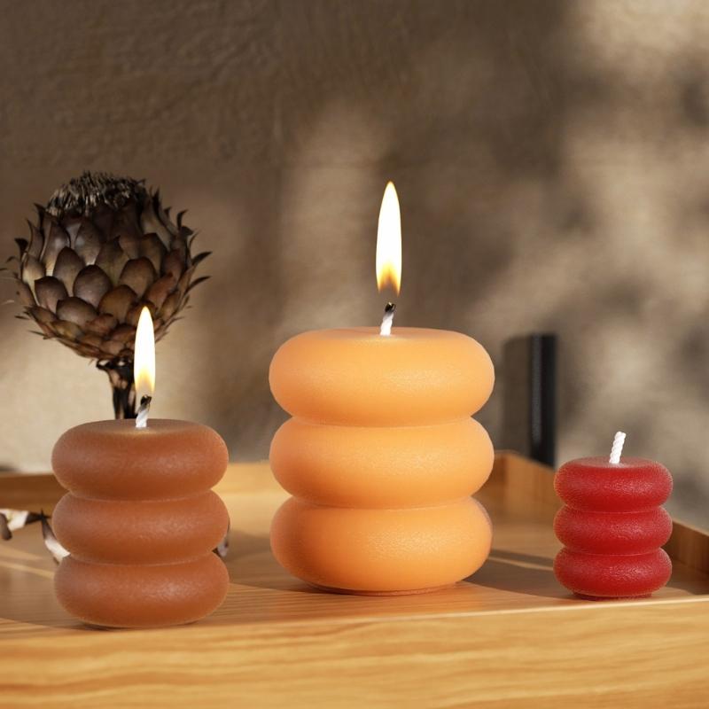 Silicone Mold for Candle Making 3D Round Resin Crafting Moulds Silicone Texture Suitable for Aesthetic Room Decors