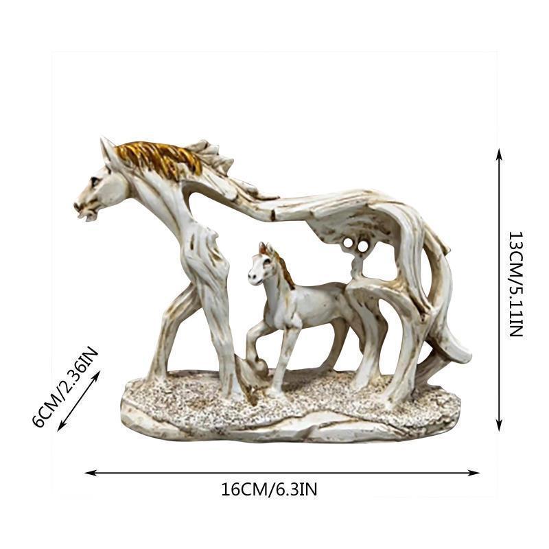 Fine Horse Handicrafts, Exquisite Craftsmanship, Micro Decorations, Standing and Running Horse Resin Statues