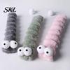 Cat Chew Toy Plush Caterpillar Toy, Stuffed Kitten Kicker with Tail Ball for Biting Kicking Shaking Fun Interactive Soft