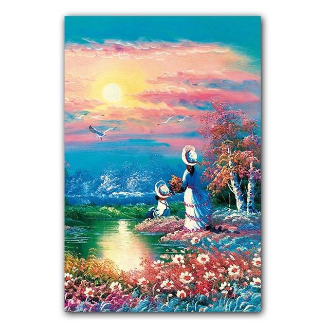 

Северный пейзаж картина маслом идиллический стиль природа искусство холст картина гостиная коридор офис украшение дома фреска без рамки 21*30cm No Frame