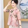 Women's Mid-Aged & Elderly Fake Two-Piece Round Neck Blouse