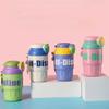 Leak-Proof Mini Coffee Cup Stainless Steel Straw Vacuum Flask Portable Sports Insulation Cup