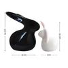 Home Décor Ceramic Rabbit Figurines (Set of 2, Black and White)