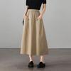 Double Pocket High Waist A-line Umbrella Skirt 2026 Spring Fashion Loose and Versatile Slimming Mid Length Skirt