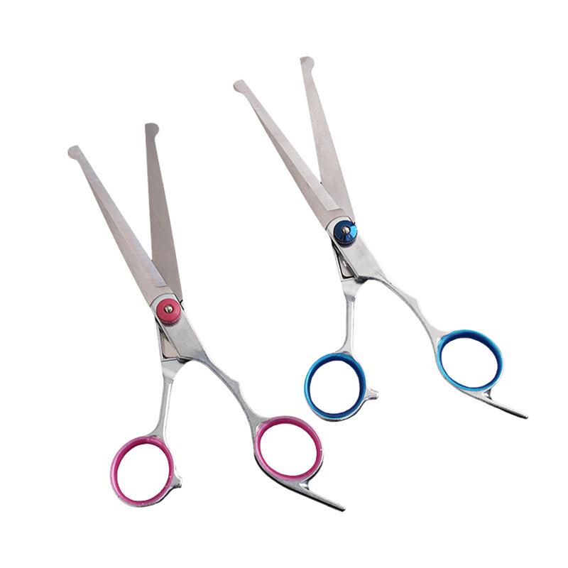 Blue & Pink Baby Flat Cut Scissors, Thinning & Bangs Scissors, Pet Grooming & Hairdressing Scissors Set