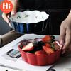 Hi Nordic Simple Hand Painted Ceramic Salad Cake Bowl Colorful Porcelain Soup Fruit Bowl Lace Rice Dessert Snack Bowl Tableware
