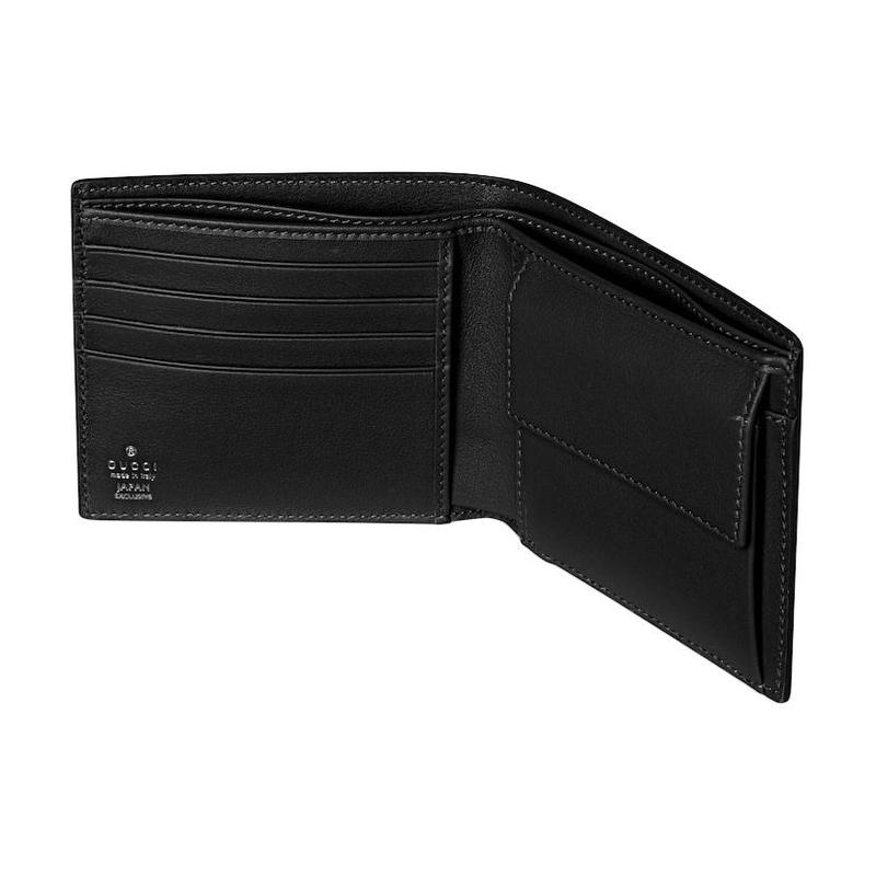 Gucci Printed embossed leather coin purse men's black