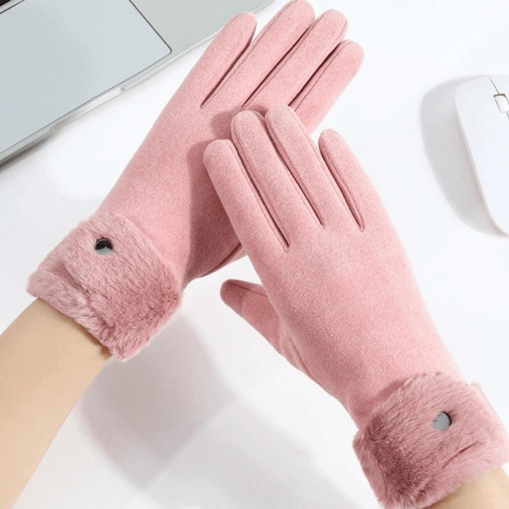 Thick Plush Gloves Windproof Women Mittens All-Match Winter Gloves Autumn