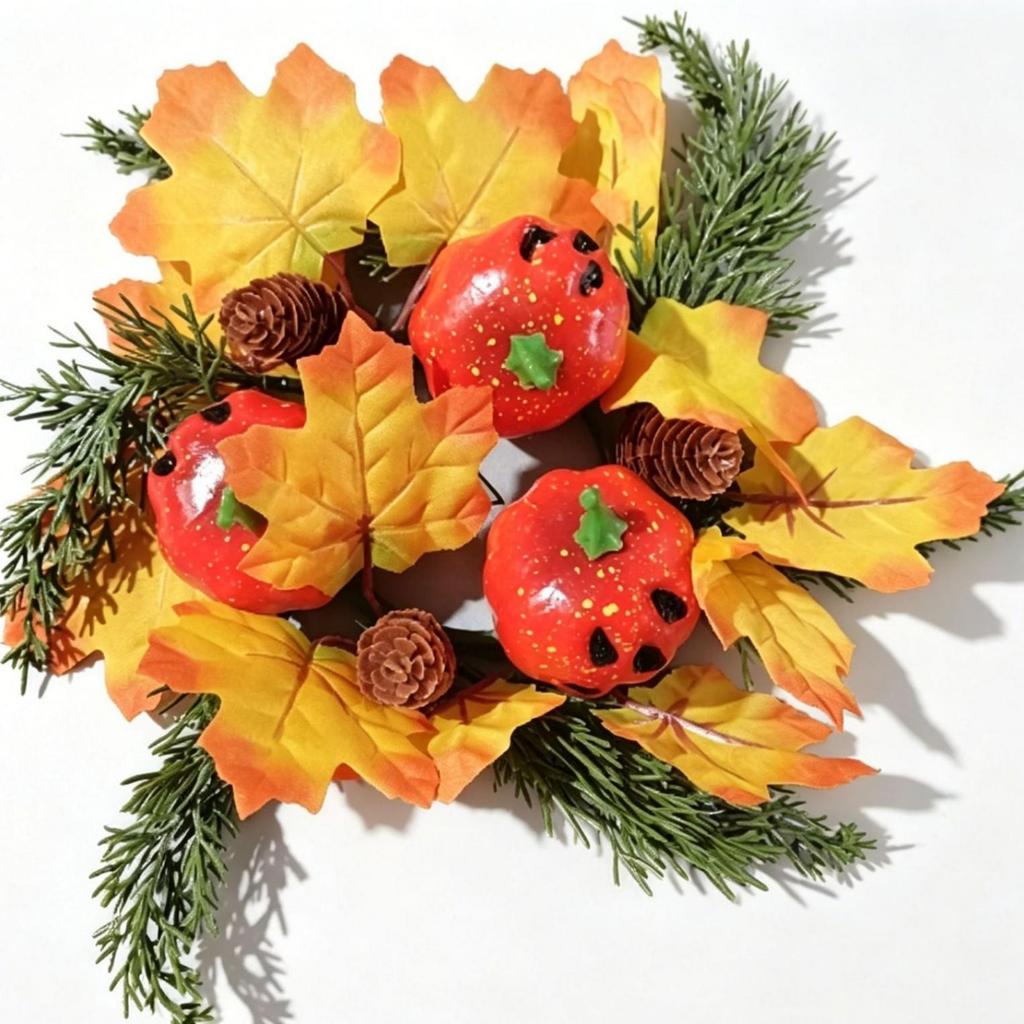 New Autumn Harvest Festival Wreath for Door or Wall - Thanksgiving Floral Home Decoration