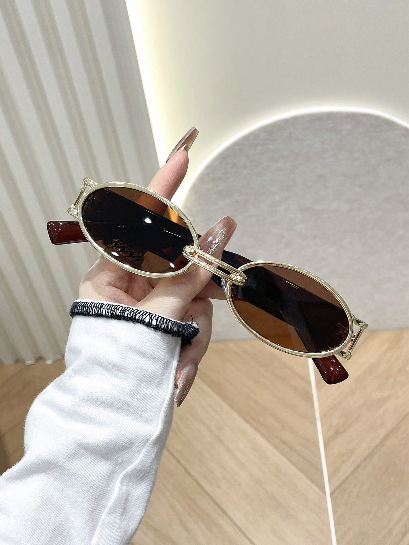 

2PCS Classic Fashion Oval Rectangular Metal & Plastic Frame Women Sunglasses For Men Daily Life Shades Eyewear Accessories.