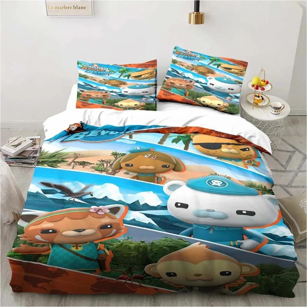 New 3D Cartoon Octonauts Bedding Collection Bedroom Single Double Bed King Size Quilt Cover And Pillowcase KidS Birthday Gift