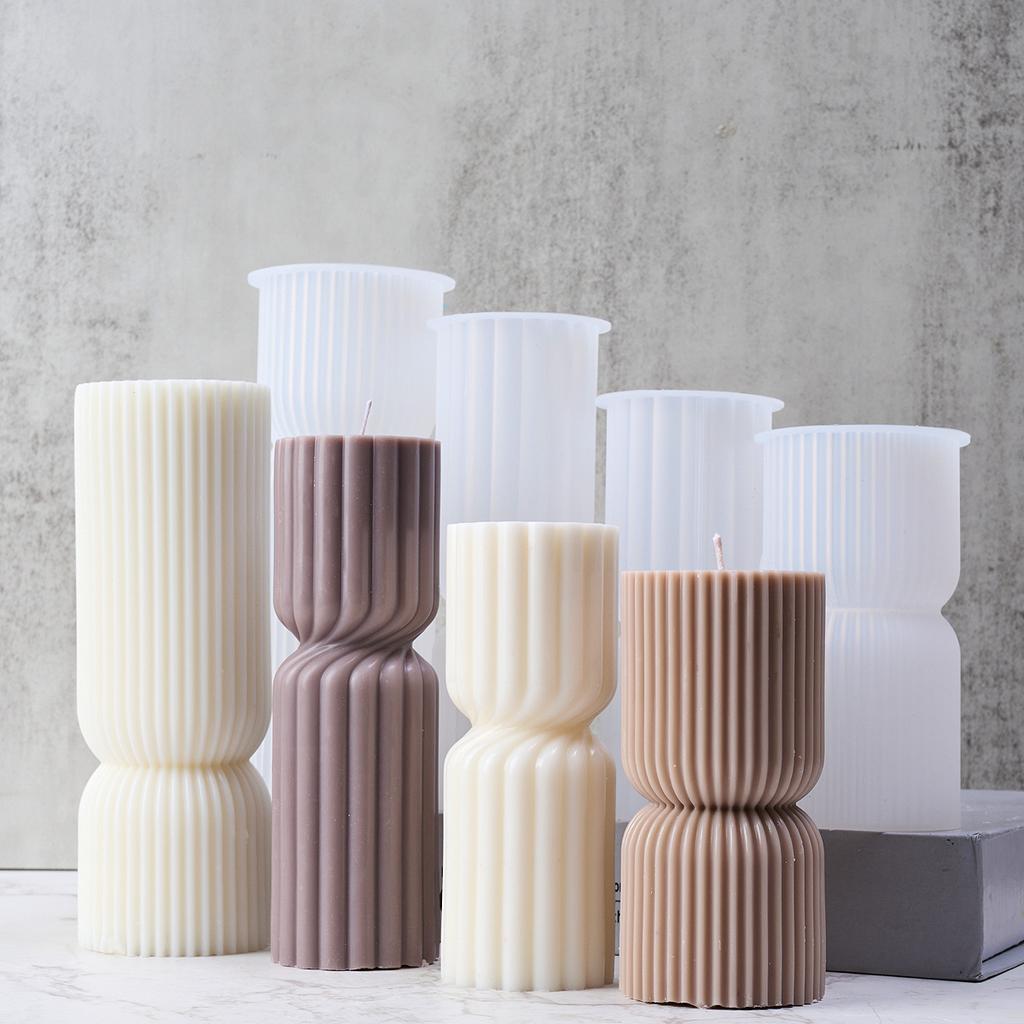 Nordisk Stil Cylindrisk Ljus Silikonform Aromaterapiljus Tvåltillverkning DIY Gips Harts Hantverk Gjutformar Hem Bordsdekoration