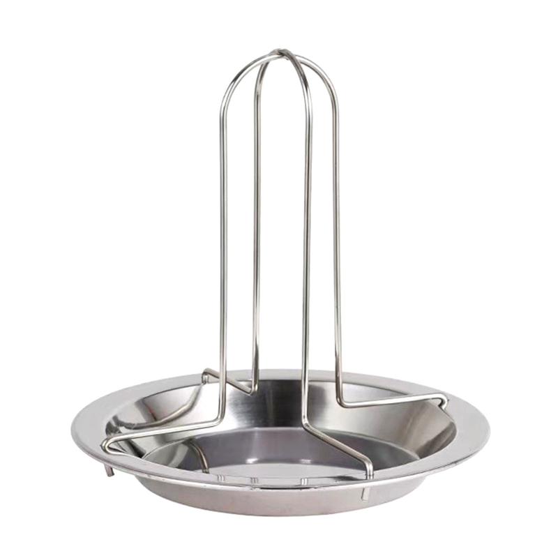 Куриная вертелка, Решетка для жарки курицы, Инструмент для барбекю, Съемная подставка с поддоном для сбора жира, Решетка-вертелка, Держатель для курицы 1 серебряный