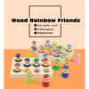 Montessori Sorting Board Puzzle Game Solid Wood Rainbow/Macaron Color Tray Villain Bead Color Cognition Matching Educational Toy