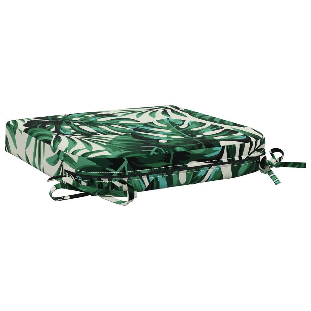 4 piece Seat Cushions SOEST 4 pcs 100percent  Polyester Leaf Pattern