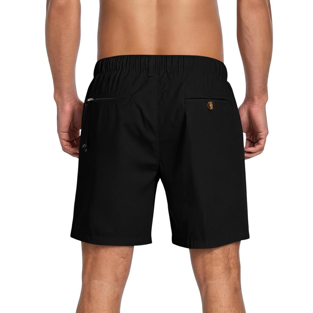 Men's Solid Color Drawstring Elastic Waist Athletic Casual Quick Dry Lightweight Breathable Shorts for Outdoor Sports and Daily Wear