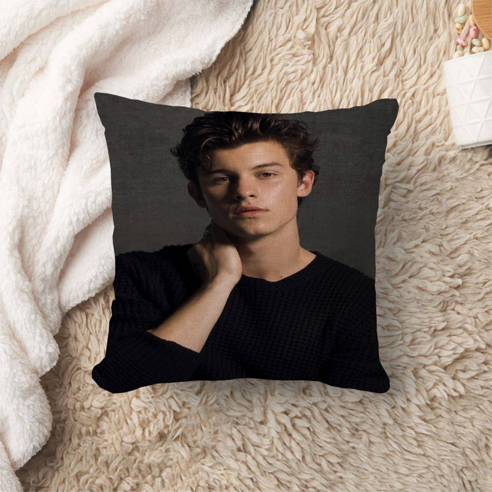 SShawn Mendes PopSinger Cushion Cover Polyester Sofa Cushions Decorative Throw Pillows Home Decoration Pillowcover